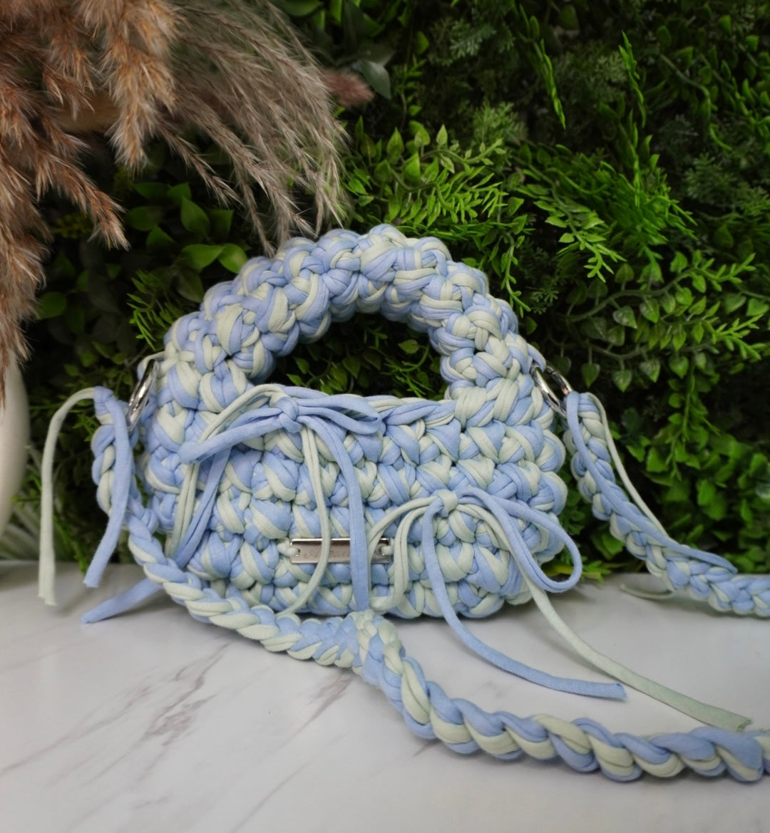 HOBO BAG MENTA-AZZURRA
